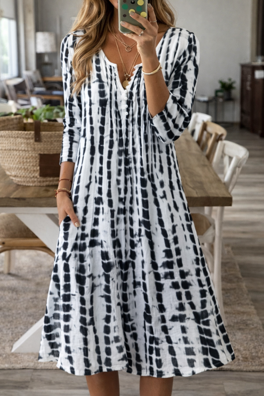 Rochie midi elegantă cu linie A de zi cu zi, de la Cristina Gore