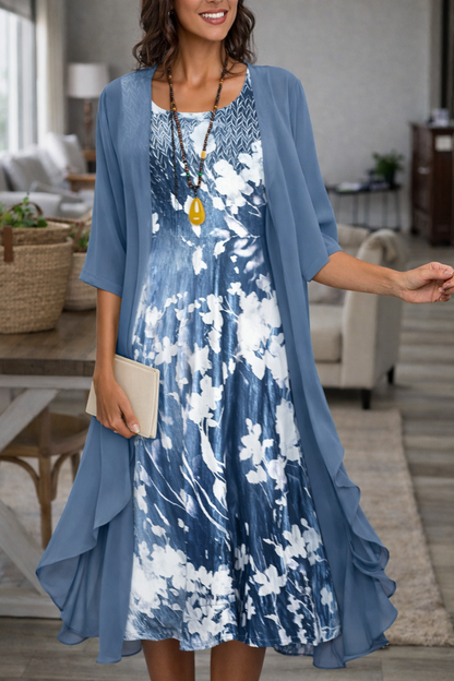 Set elegant de rochie din șifon, format din două piese, de Cristina Gore