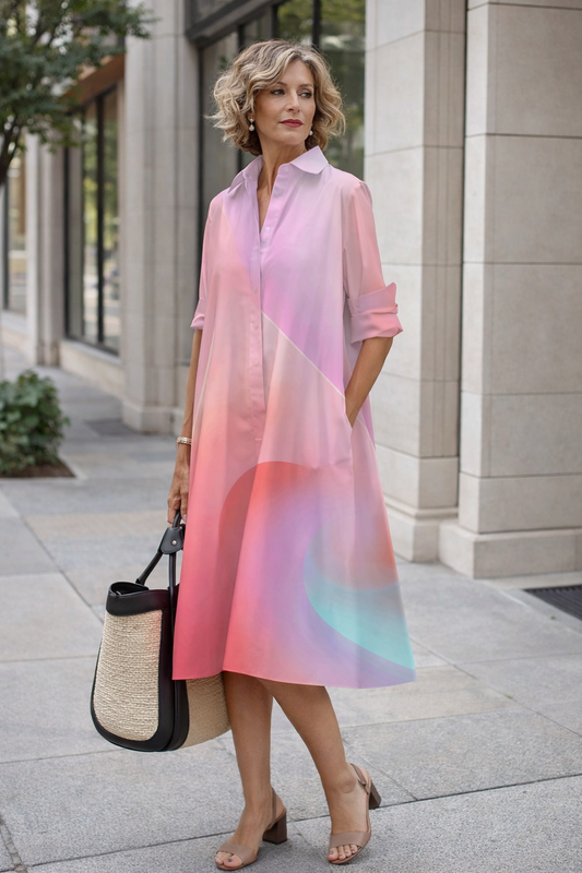 Rochie-cămașă vibrantă de vară de Cristina Gore