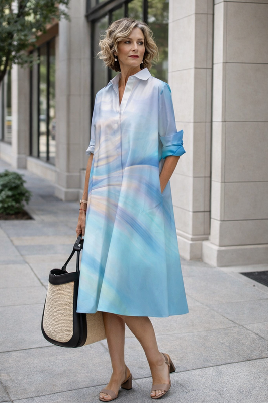 Rochie-cămașă vibrantă de vară de Cristina Gore