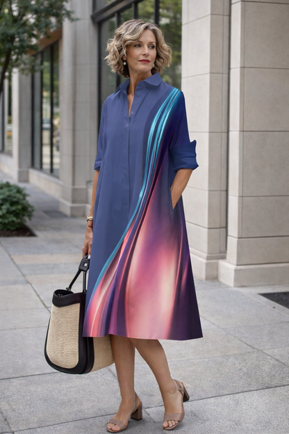 Rochie-cămașă vibrantă de vară de Cristina Gore