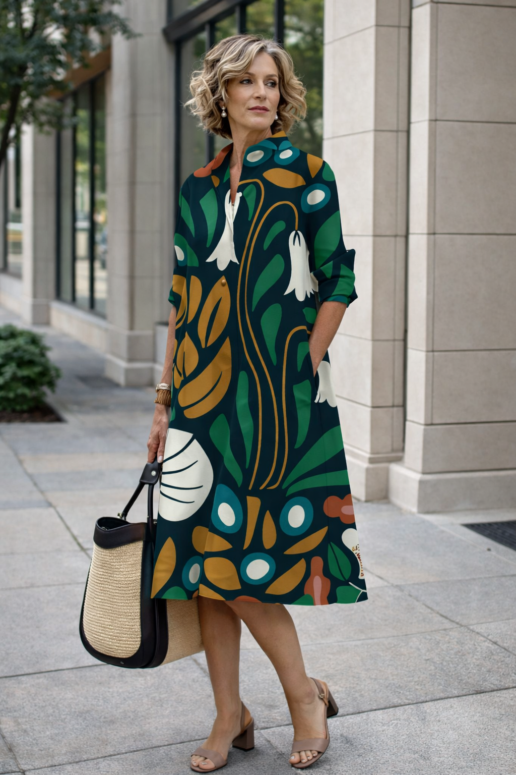 Rochie-cămașă vibrantă de vară de Cristina Gore