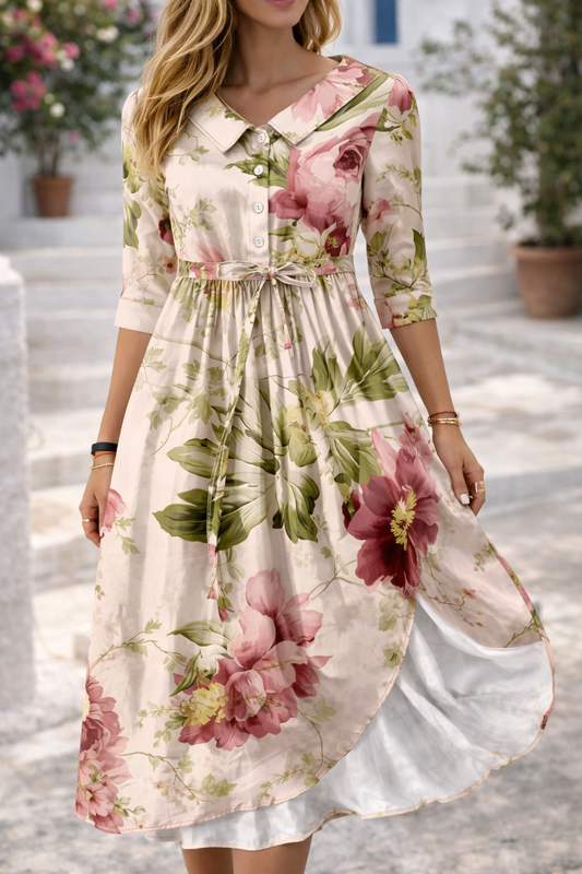 Rochie elegantă de vară cu imprimeu floral Cristina Gore