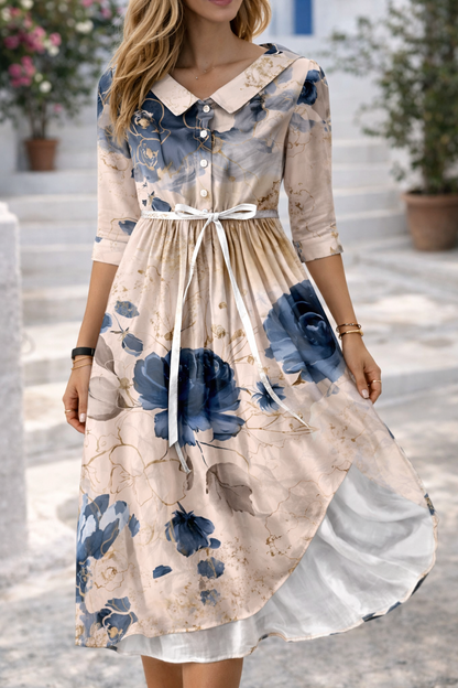 Rochie elegantă de vară cu imprimeu floral Cristina Gore