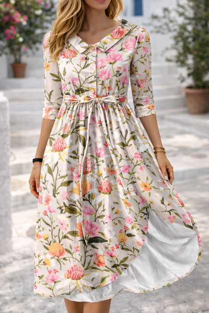 Rochie elegantă de vară cu imprimeu floral Cristina Gore