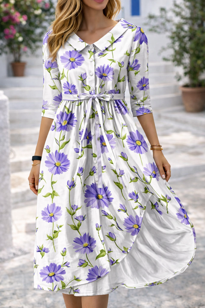 Rochie elegantă de vară cu imprimeu floral Cristina Gore