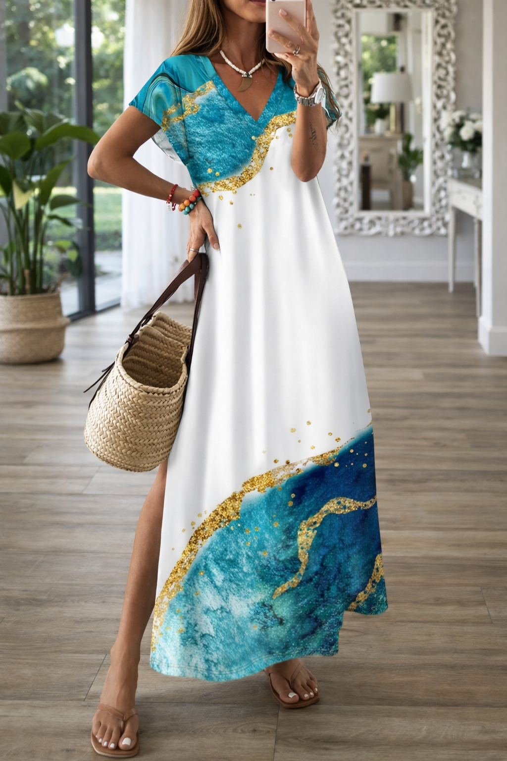 Rochie midi elegantă cu imprimeu 3D de Cristina Gore