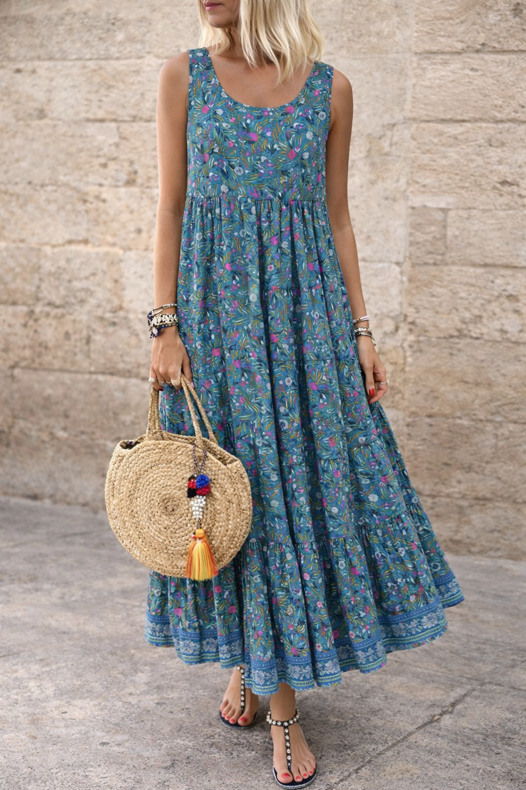 Rochie maxi florală boemă Cristina Gore Summer
