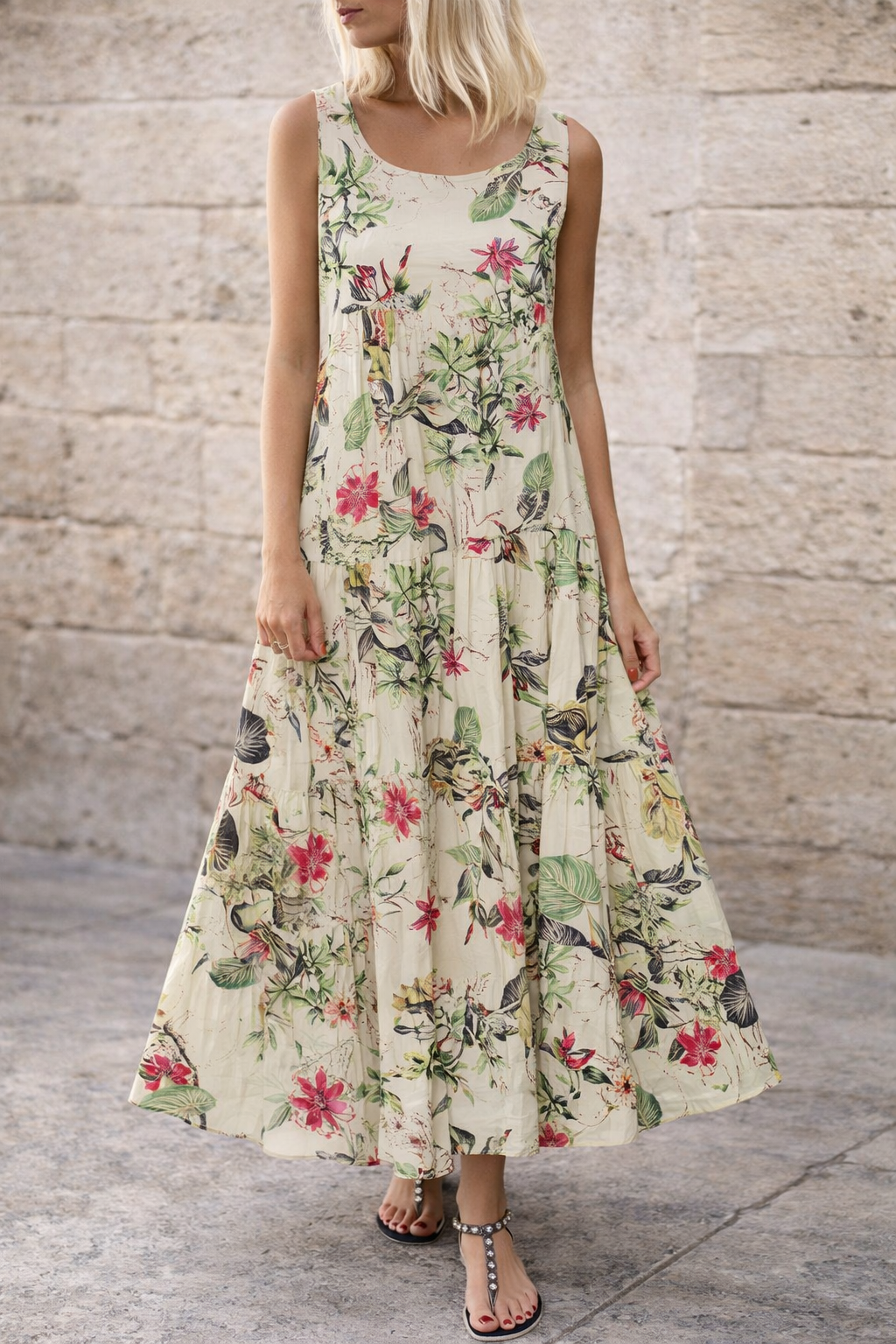 Rochie maxi florală boemă Cristina Gore Summer