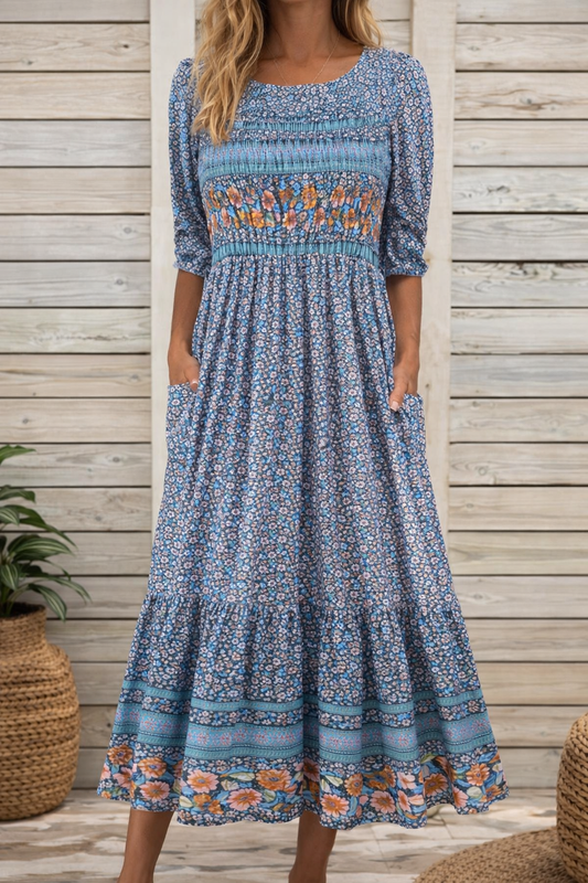 Rochie lungă florală boho de Cristina Gore