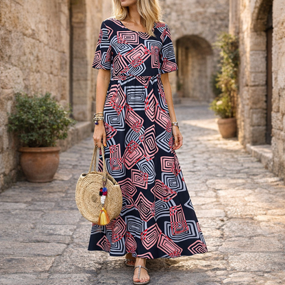 Rochie maxi de vară geometrică de Cristina Gore