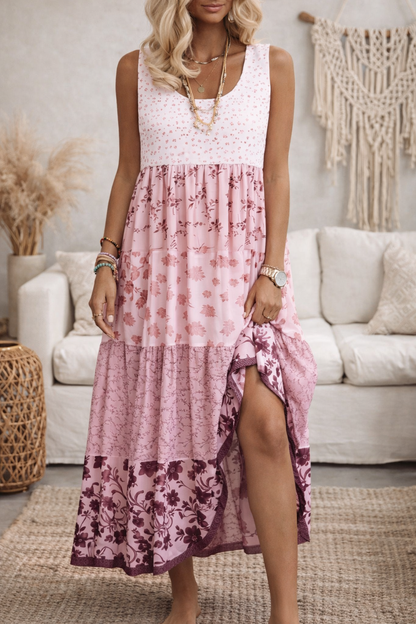 Rochie fără mâneci cu imprimeu boho de Cristina Gore