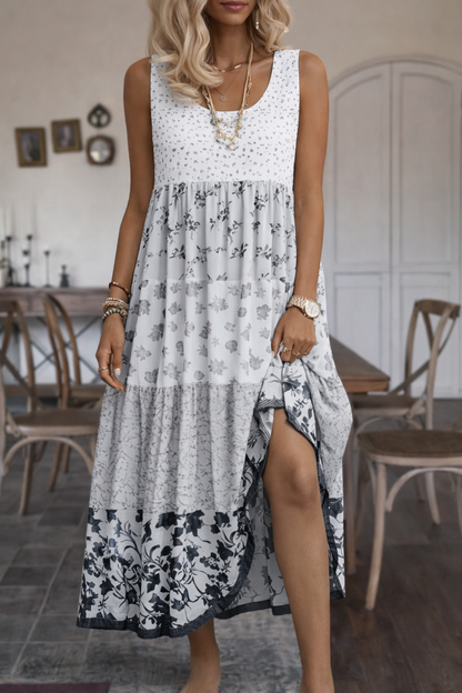 Rochie fără mâneci cu imprimeu boho de Cristina Gore