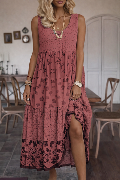 Rochie fără mâneci cu imprimeu boho de Cristina Gore