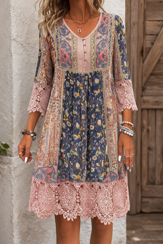 Rochie retro din dantelă florală de Cristina Gore