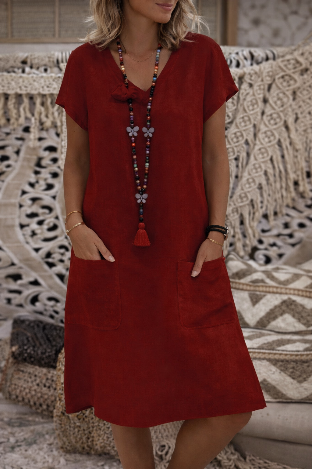 Rochie midi elegantă cu buzunar de Cristina Gore