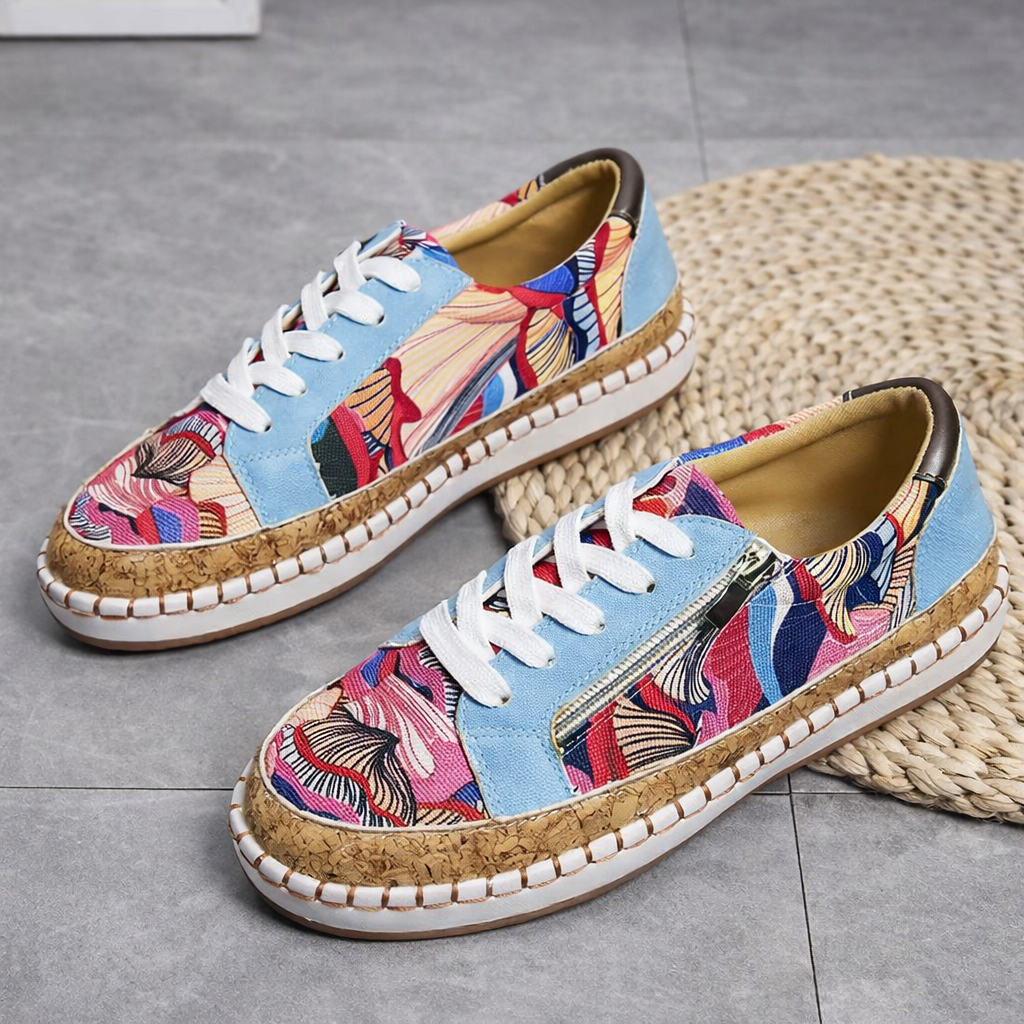 Balerini Cristina cu imprimeu - Inspirație florală etnică