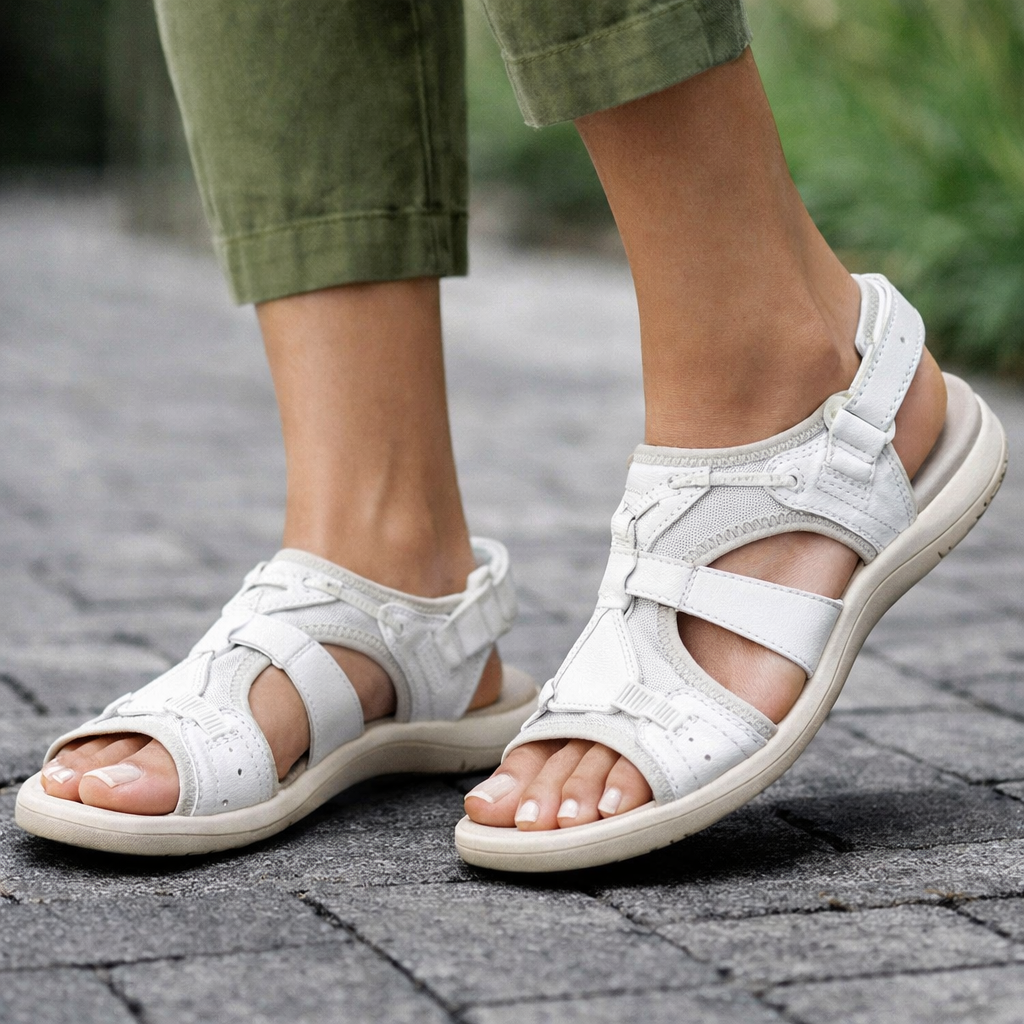 Sandale cu platformă romană Cristina - Model confortabil cu închidere cu velcro