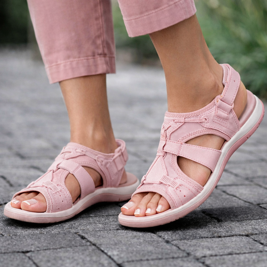 Sandale cu platformă romană Cristina - Model confortabil cu închidere cu velcro