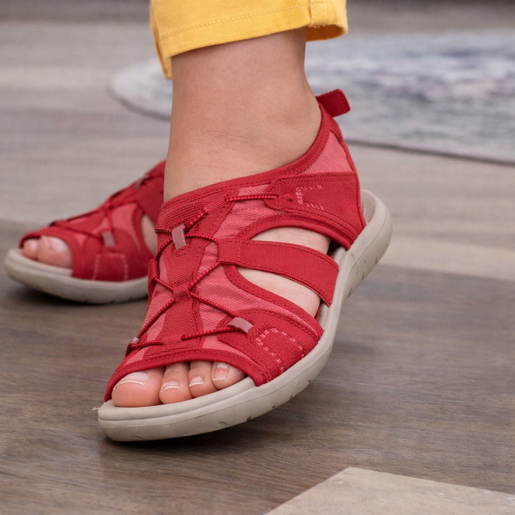 Sandale cu platformă romană Cristina - Model confortabil cu închidere cu velcro