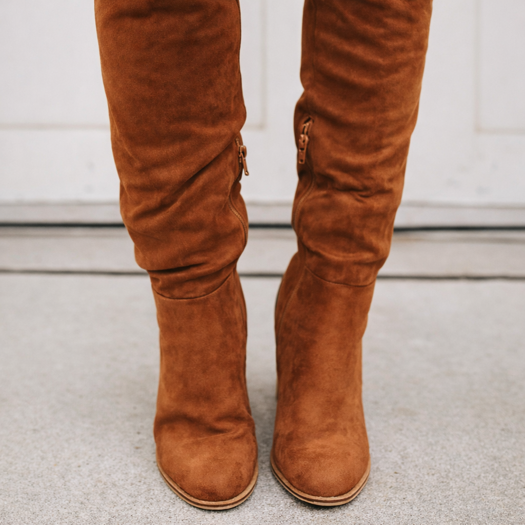 Cizme cu toc înalt Cristina - Fermoar lateral