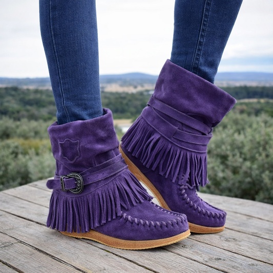 Ghete Cristina din bumbac mărime mare - Stil național cu franjuri