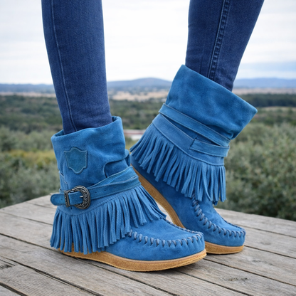 Ghete Cristina din bumbac mărime mare - Stil național cu franjuri