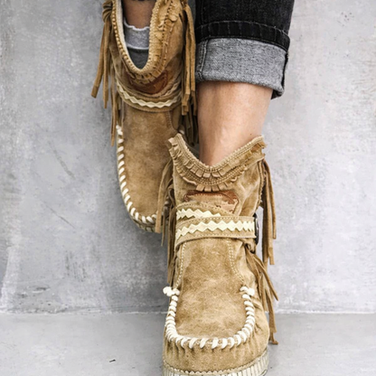 Ghete Cristina din bumbac mărime mare - Stil național cu franjuri