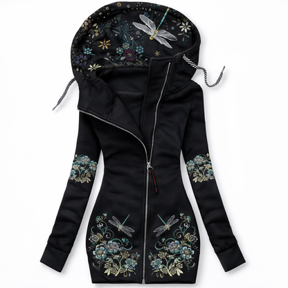 Hanorac slim cu fermoar Cristina – Inspirat de imprimeurile artistice