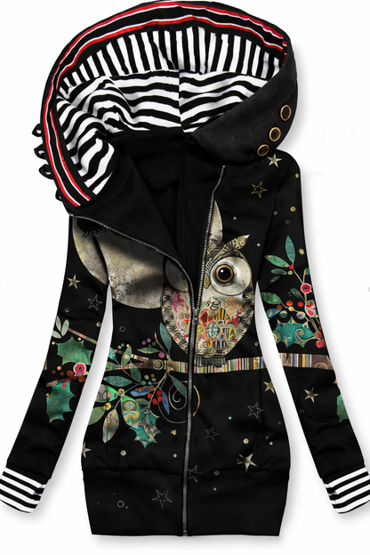 Hanorac slim cu fermoar Cristina – Inspirat de imprimeurile artistice