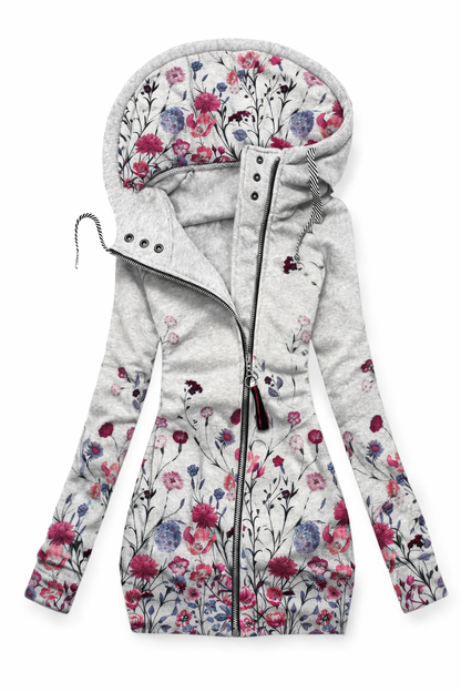 Hanorac slim cu fermoar Cristina – Inspirat de imprimeurile artistice