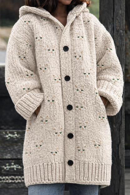 Pelerină Cristina cu imprimeu de pisici - Stil confortabil pentru sărbători