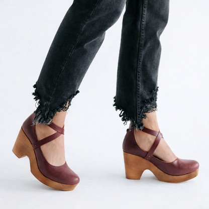 Sandale Cristina cu toc gros - Inspirație platformă