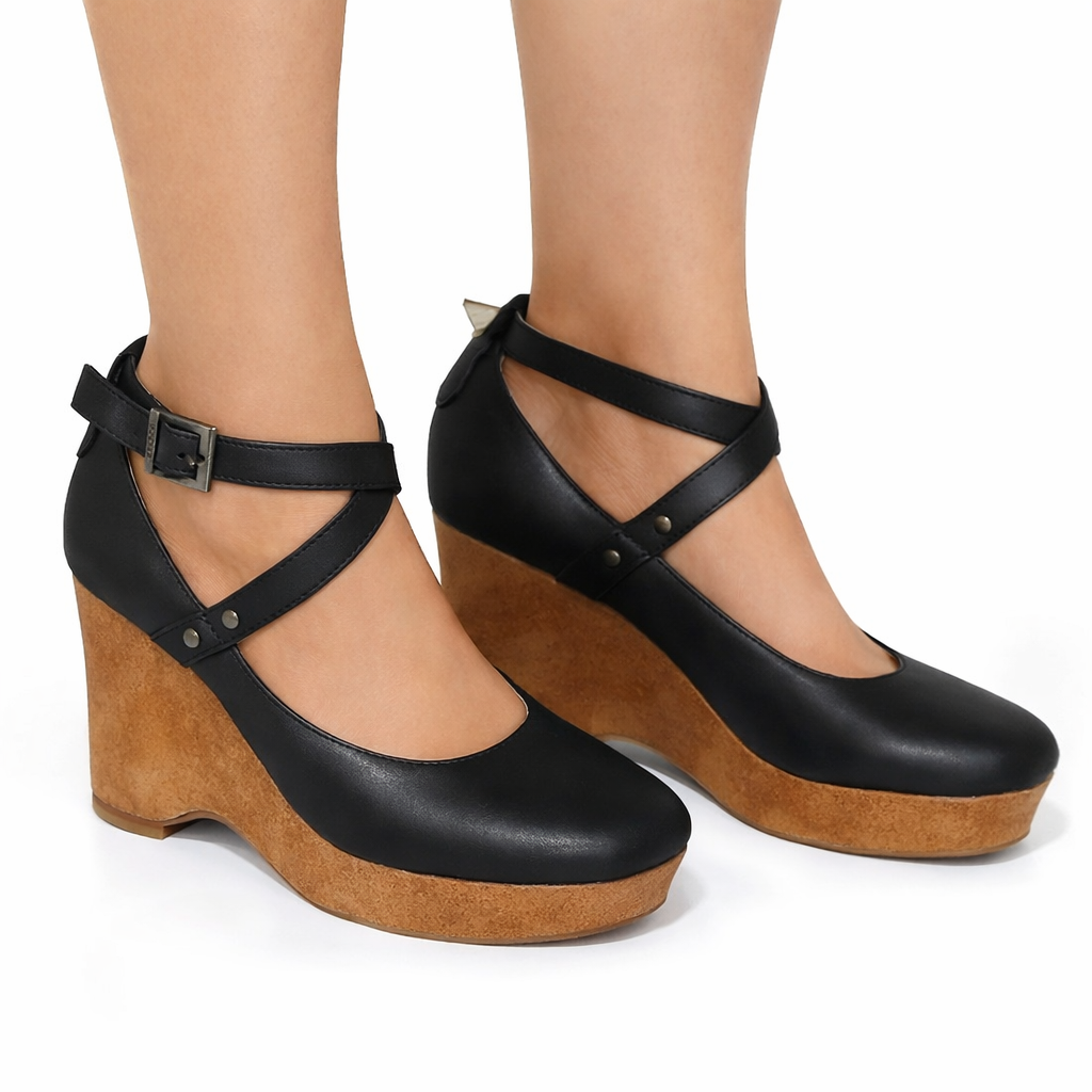 Sandale Cristina cu toc gros - Inspirație platformă