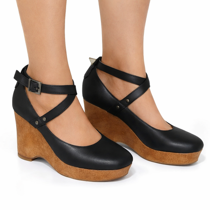 Sandale Cristina cu toc gros - Inspirație platformă