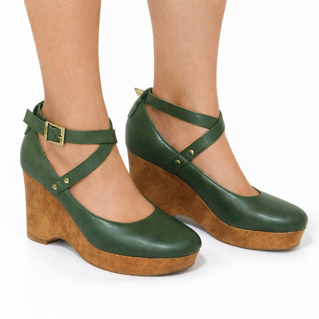 Sandale Cristina cu toc gros - Inspirație platformă