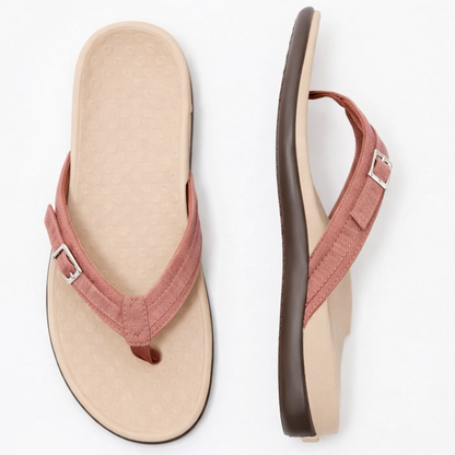 Sandale plate Cristina - Model confortabil din piele întoarsă