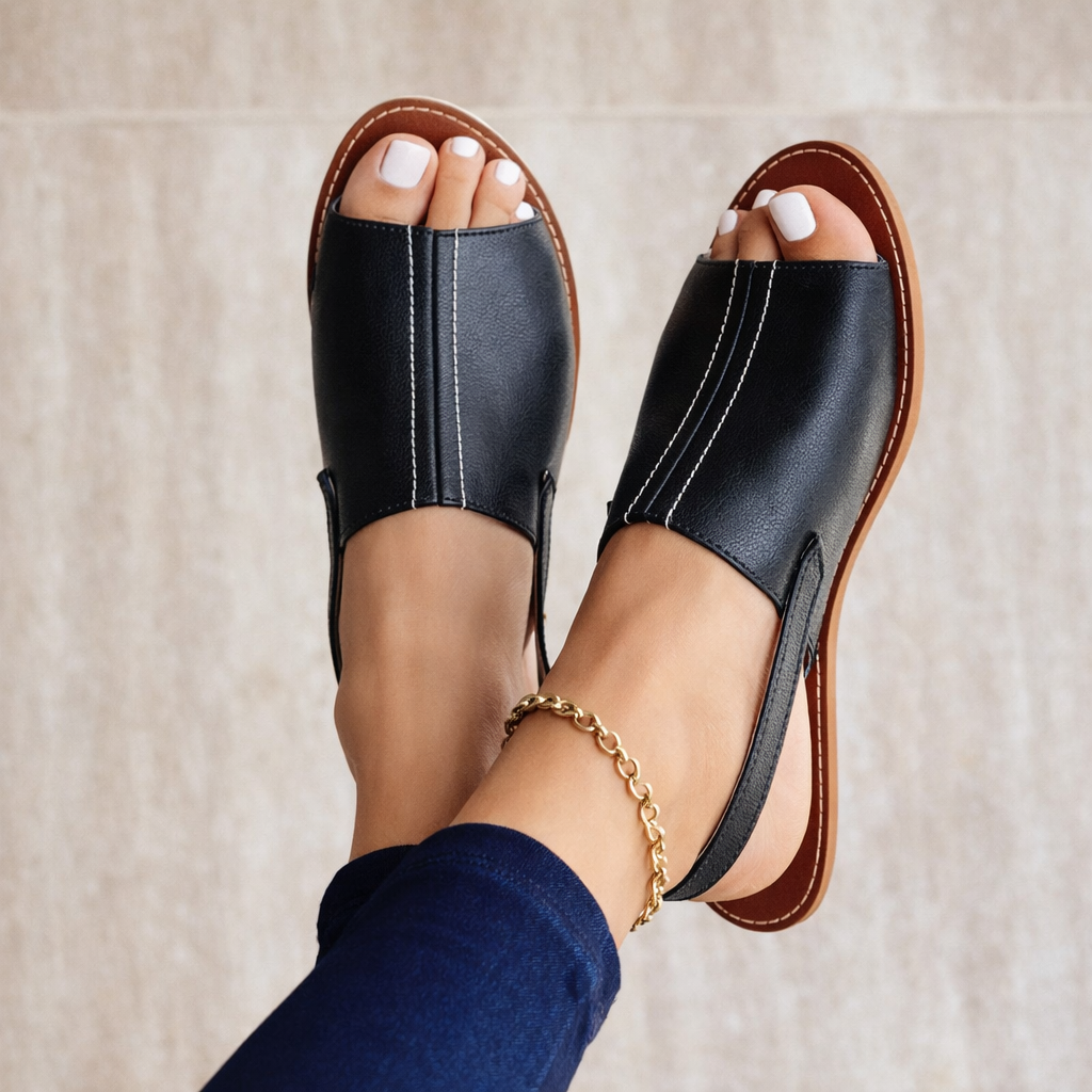 Sandale Cristina din PU - Cusături tip plasă pentru confort optim