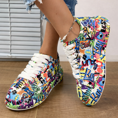 Teniși graffiti Cristina - Stil urban colorat