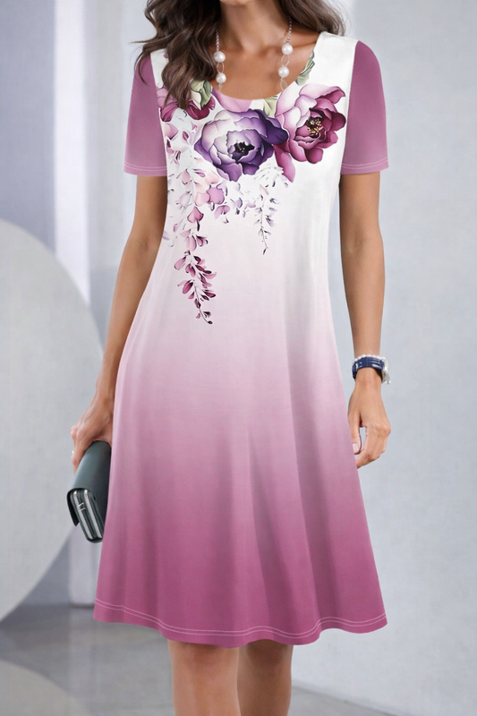 Rochie de vară de lungime medie cu imprimeu floral Cristina Gore