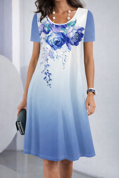 Rochie de vară de lungime medie cu imprimeu floral Cristina Gore