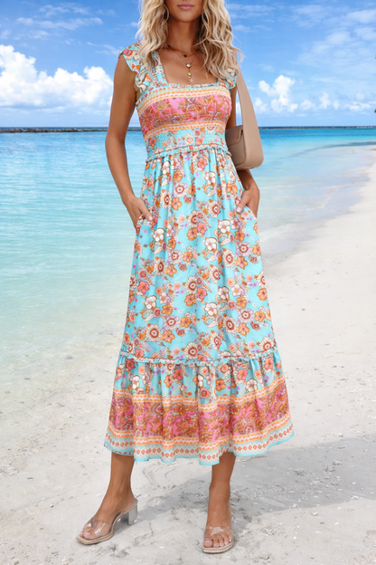 Rochie maxi de vară în stil boho Cristina Gore