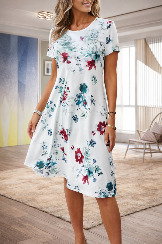Rochie de vară cu imprimeu floral Cristina Gore, linie A