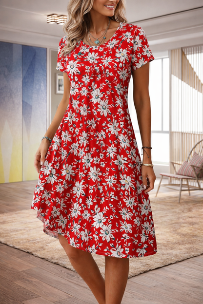 Rochie de vară cu imprimeu floral Cristina Gore, linie A