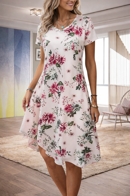 Rochie de vară cu imprimeu floral Cristina Gore, linie A