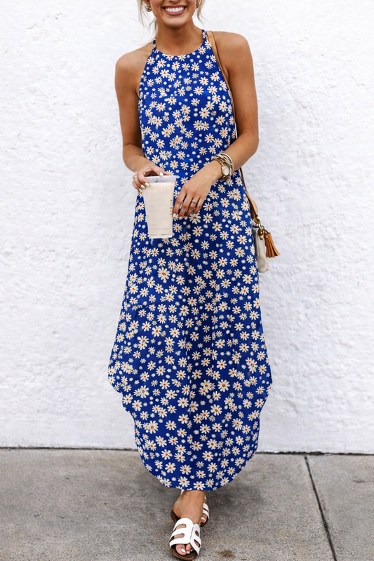 Rochie maxi cu imprimeu floral boem Cristina Gore