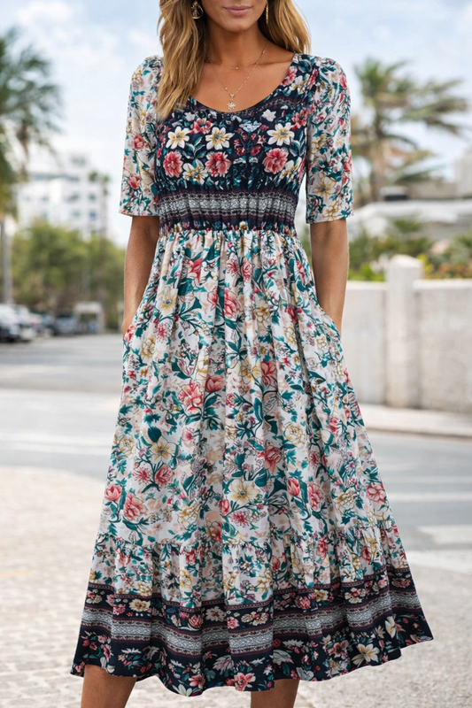 Rochie maxi florală boemă de Cristina Gore