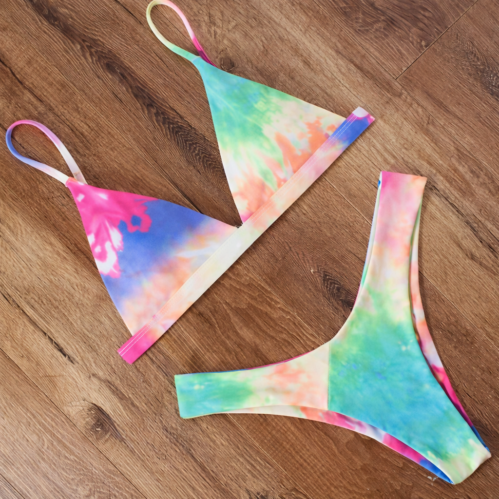 Bikini solid cu bretele de Cristina Gore