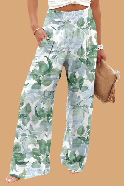 Pantaloni Cristina cu croi larg - Amestec de in imprimat