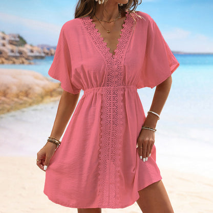 Rochie de plajă elegantă din dantelă de mătase glacială de Cristina Gore